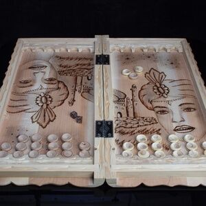 Handmade Wooden Backgammon Set | Hand Carved | Made in Ukraine |